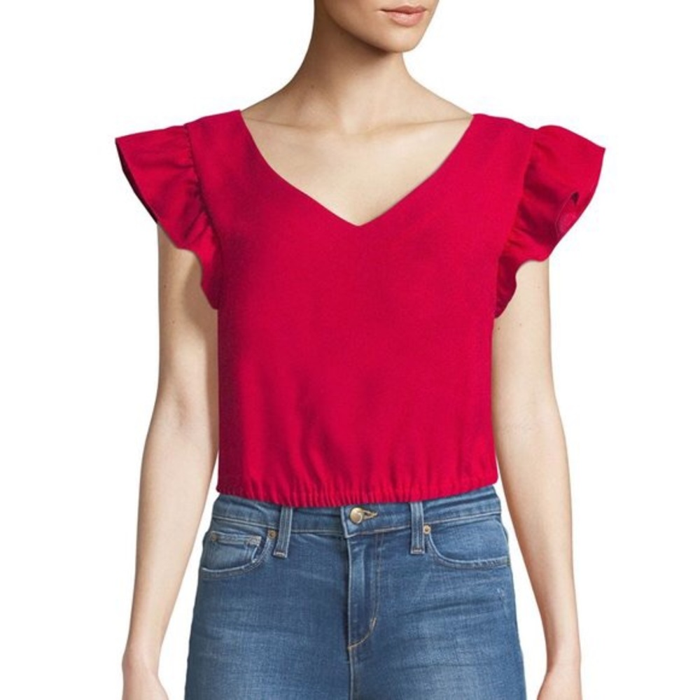 Club Monaco Visele Red Crop Top